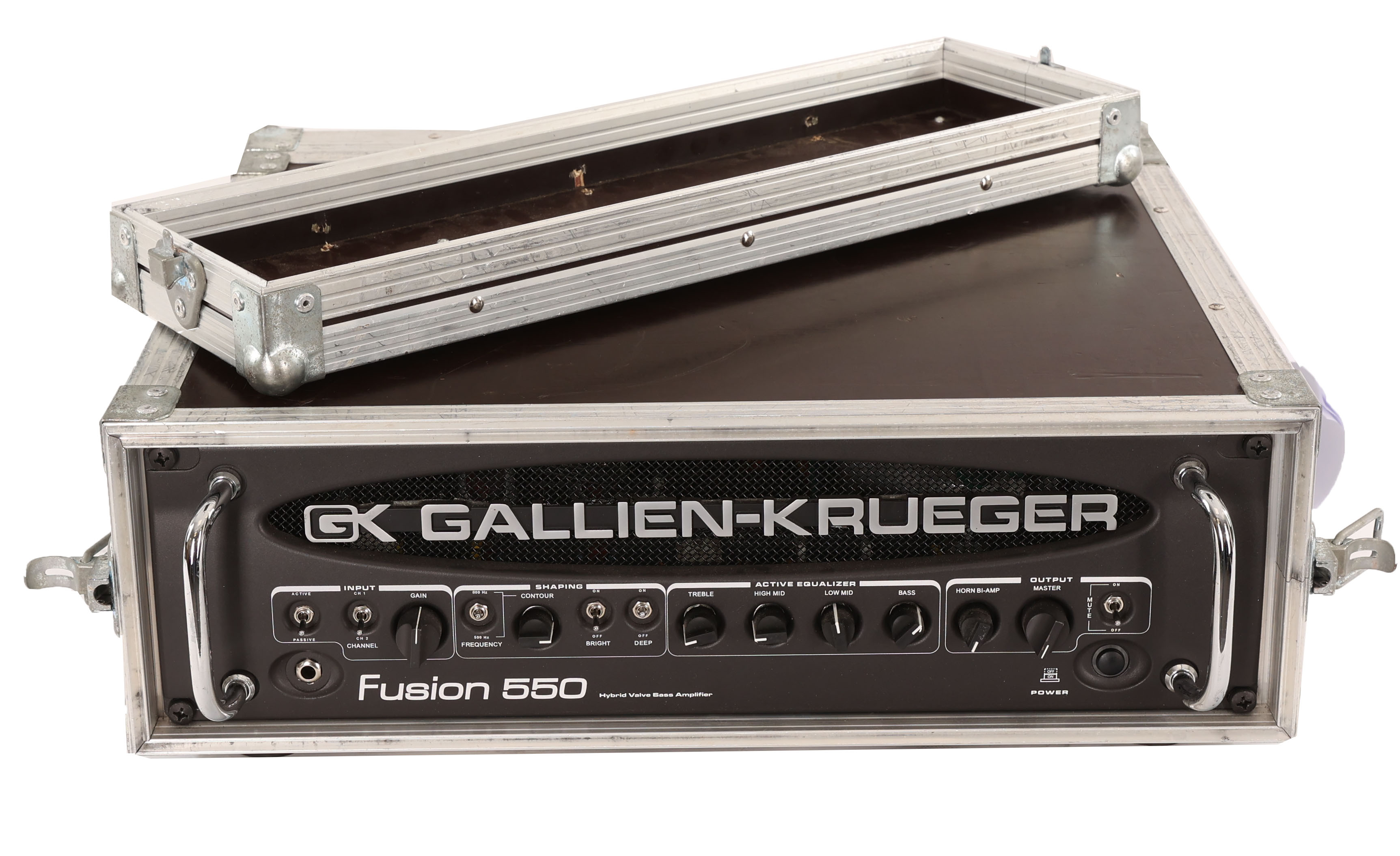 Second Hand Gallien Krueger 550 Fusion Bass Amp Head with Flight Case 627